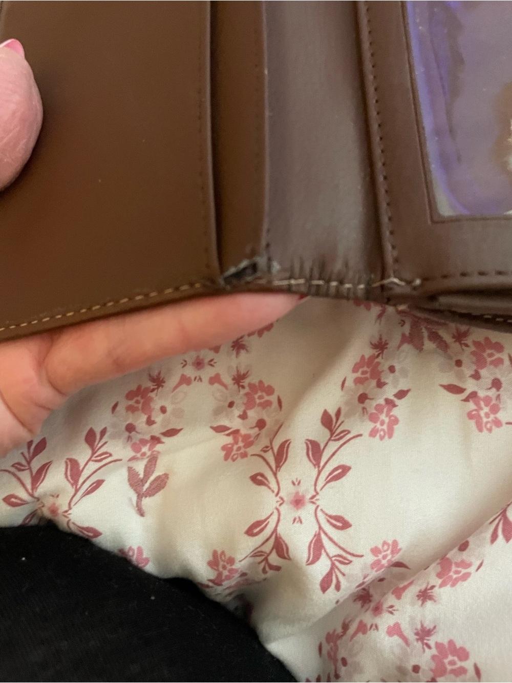 Women's Brown Leather Clutch Wallet - Sleek Organizer - Picture 7 of 8